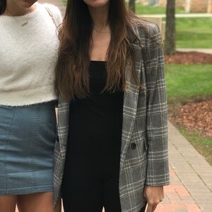 Free People Plaid Blazer